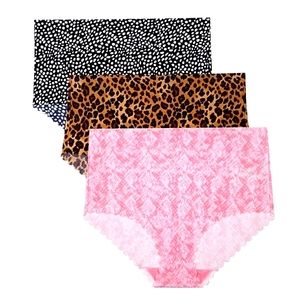 ~NWT~SECRET TREASURES~3 Pr NO SHOW Seamless~Sexy~ Scalloped Edge Bonded Briefs